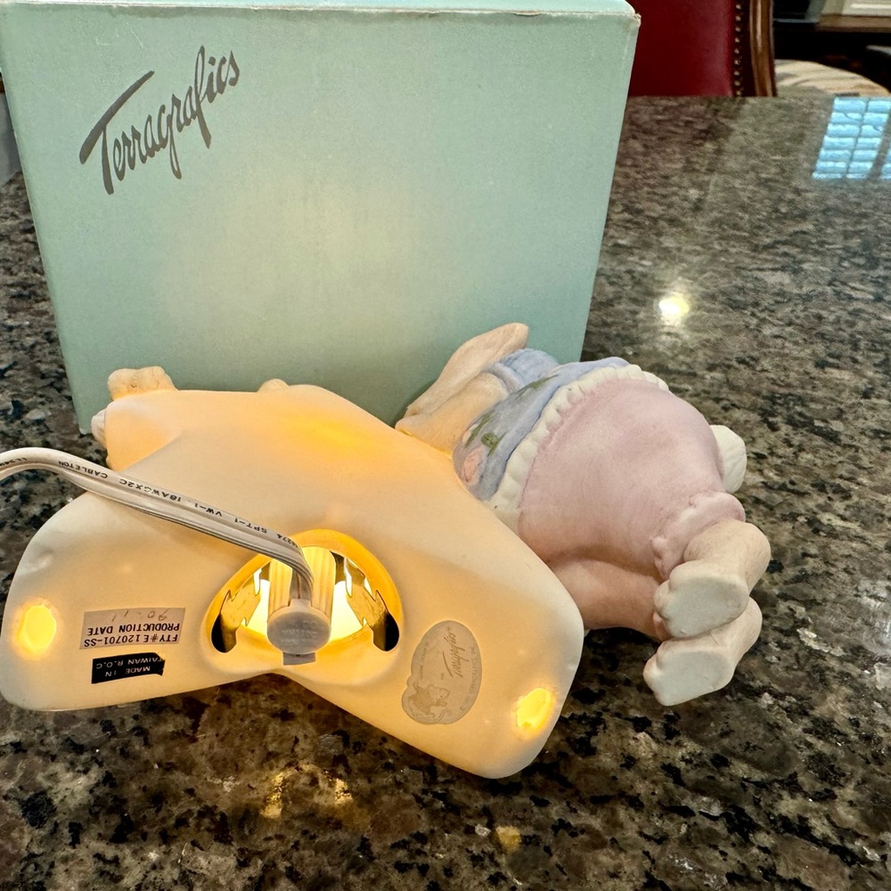Vintage Terragraphics Bunny & Star Night Light Works Great With Box - Picture 10 of 10